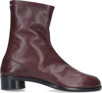 Maison Margiela Ankle-High Split-Toe Brown Leather Boots