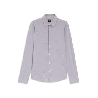 BOSS Printed slim-fit shirt in performance-stretch jersey