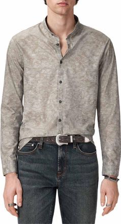 John Varvatos Vistra Cotton Button-Up Shirt in Turtle Green at Nordstrom, Size Xx-Large