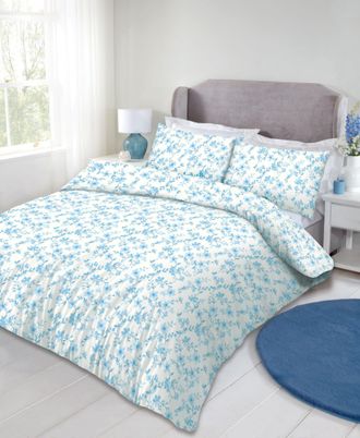 Lewis's Harriet Duvet Set - Blue - Double | TJ Hughes