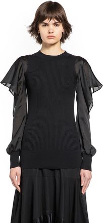 sacai Satin x Cotton Knit Sweater