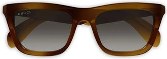 Gucci Zonnebril met vierkant montuur - Bruin