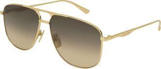Gucci Series Business travel Version Lens aviator Sunglasses Gold Color GG0336S-001