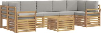 vidaXL Conjunto De Sof&aacute;s De Exterior 8 Uds. Blanco Y Gris Claro Vidaxl