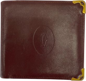 Cartier Wine Red Leather Wallet (Bi-Fold) (Pre-Owned)