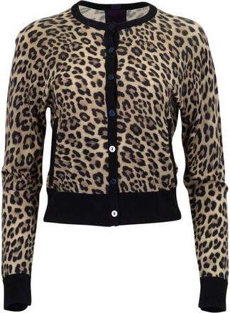 Lords of Harlech Leopard Womens Cropped Cardigan in Leopard Brown at Nordstrom, Size Xx-Large