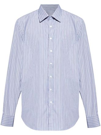 Etro striped poplin shirt - men - Cotton - 42 - Blue