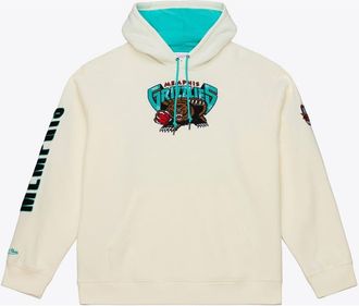 Mitchell & Ness Mens Mitchell & Ness Cream Memphis Grizzlies Hardwood Classics Chainstitch Premium Fleece Hoodie at Nordstrom, Size X-Large