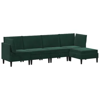 vidaXL Juego De Muebles De Sal&oacute;n 5 Pcs Verde Oscuro Terciopelo Vidaxl