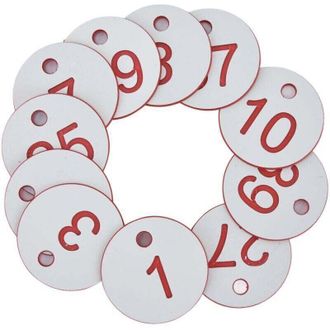 OEM Paquete De 50 Etiquetas Redondas Numeradas De Abs Para Colmenas Con Agujeros, Suministros De Apicultura Para Ganado, Blancas 1-50-crezuo