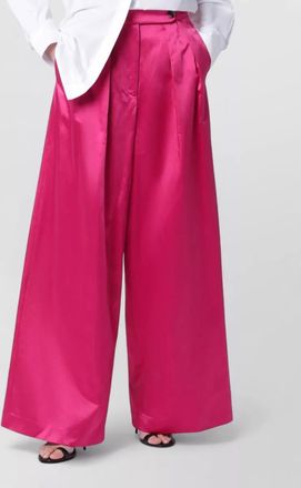 Dries Van Noten high waist satin wide leg trousers