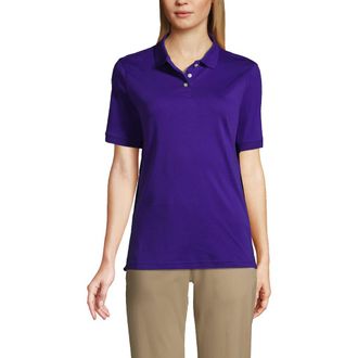 Lands End School Uniform Short Sleeve Interlock Polo Shirt in Deep Purple at Nordstrom, Size X-Large