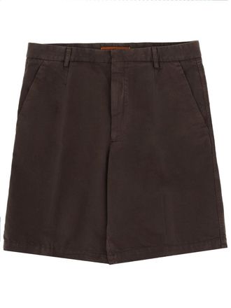Ermenegildo Zegna Tailored Cotton-Linen Flat Front Shorts