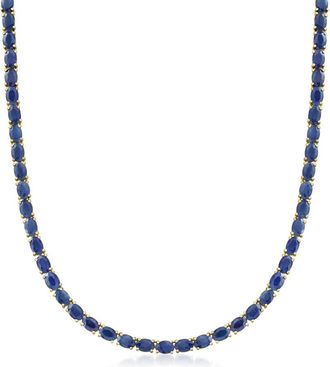 Ross-Simons Sapphire Necklace in 18kt Gold Over Sterling