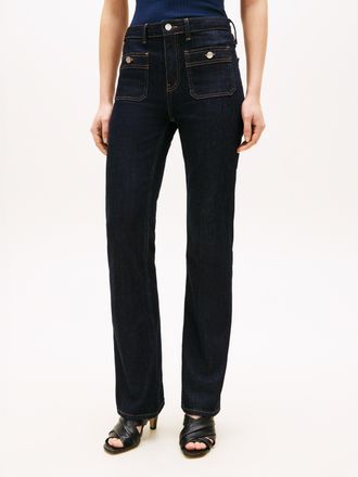 Tommy Hilfiger Bootcut-Jeans TOMMY HILFIGER DNM RINSE BOOTCUT RW, Damen, Gr. 27, L&auml;nge 30, rinse, Denim/Jeans, Obermaterial: 99% Baumwolle, 1% Elasthan, unifarben, r