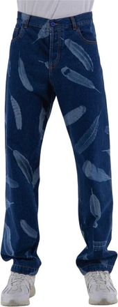 Marcelo Burlon Heren, Broeken, Blauw, Maat: W30 Katoen