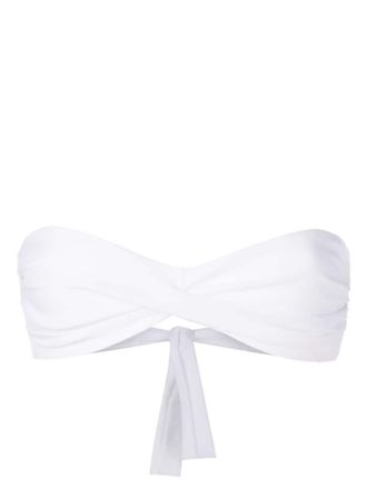 Amir Slama twist-detail bikini top - White