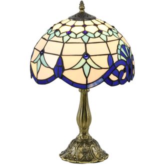 HOMCOM Stained Glass Table Lamp - For Bedroom Bedside - Bulb Not Included | TJ Hughes