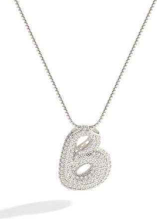 Mint & Lily Pave Bubble Initial Necklace in Silver /Letter B at Nordstrom