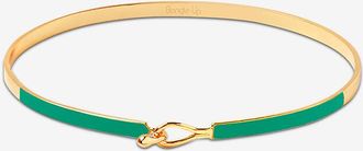 Bangle Up Emaillierter goldener Armreif Lily - Vert Menthe - 3mm