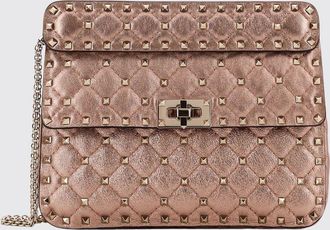 Valentino Garavani Borsa Rockstud Spike in pelle matelass&eacute; con tracolla a catena