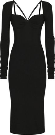 Dolce & Gabbana long-sleeve midi dress - women - Spandex/Elastane/Viscose/Polyamide - 44 - Black