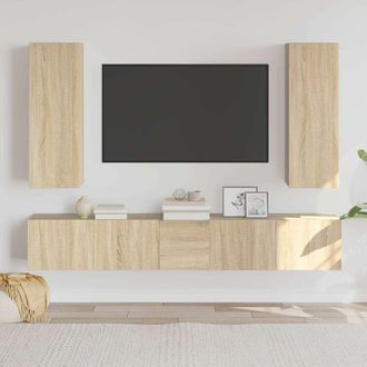 vidaXL Set De Muebles Para Tv 5 Pzas Madera Contrachapada Roble Sonoma Vidaxl