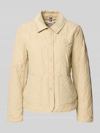 Tommy Hilfiger Slim Fit Steppjacke aus Baumwoll-Mix in Sand, Größe XXL