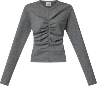 Isabel Marant Delesa Top - Dames - Longsleeves - Grijs - S - Wol - Tops