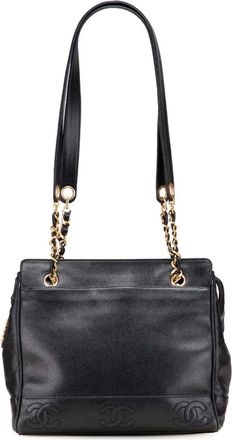 Chanel Borsa a spalla Triple CC in pelle Caviar 1996-1997 - Nero
