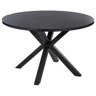 Beliani Beliani - Mesa De Jard&iacute;n De Metal Negro 120 Cm Aluminio Moderno Comedor Exterior Maletto