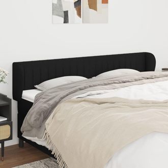 vidaXL Cabecero De Tela Negro 183x23x78/88 Cm Vidaxl