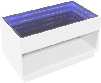 vidaXL Coffee Table with Infinity led White 90x50x50 cm Vidaxl
