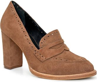 L'agence Womens Bea Penny Loafer Pumps In Sand Suede