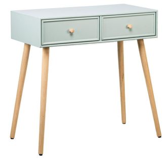 Nordlys Mesa consola 2 caj&oacute;n en madera verde