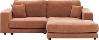 Beliani Beliani - Minimalistic Left Corner Sofa Fabric Upholstered Additional Cushions 3 Seater Light Red Lofoten