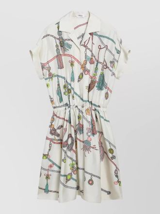 Versace dress elastic waistband short sleeves print