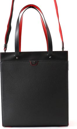 Christian Louboutin Black Red Color Leather Tote Bag (Pre-Owned)