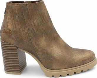 Blowfish Womens Walker Heeled Ankle Boots In Bronze Roller Reptile
