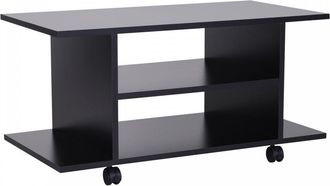 HOMCOM Mobile TV Stand Bookshelves in Black | - Home Living | TJ Hughes
