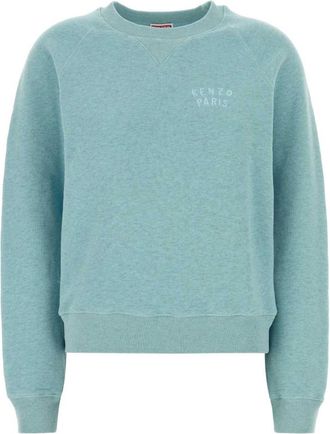 Kenzo Light Blue Crew Neck Logo Sweatshirt