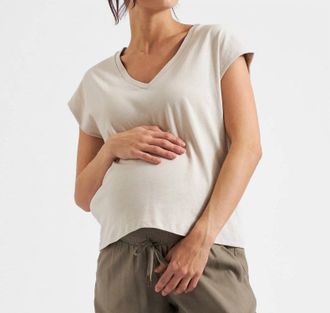 Ripe Marly Zip Nursing Tee In Stone