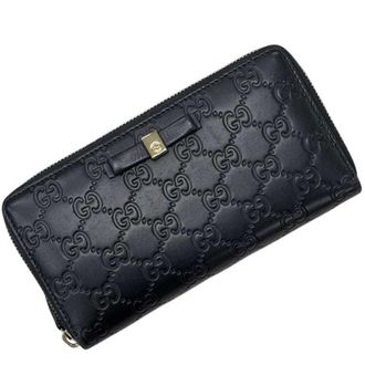Gucci Black Leather Long Wallet (Bi-Fold) (Pre-Owned)