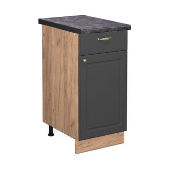 Vicco Mueble Bajo De Cocina Fame-line, Antracita-oro, 40 Cm, Et Antracita