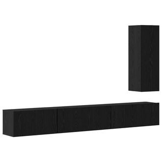 Berkfield Home with Shelf Wall-mounted Other with Storage with Door 4 pcs Black