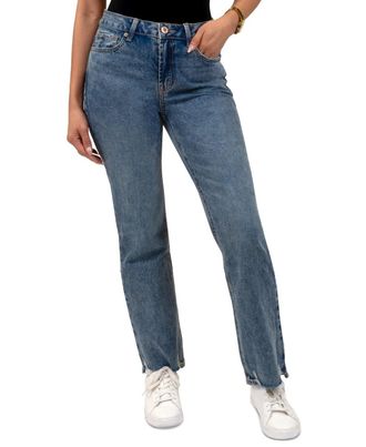 Rewash Jeans Womens Blue Denim High Rise Distressed Straight Leg PALL170