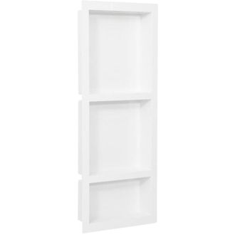 vidaXL Vidaxl - Hornacina De Ducha 3 Compartimentos Blanco Brillo 41x99x9 Cm