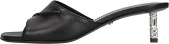 GCDS Cube Hak Mules - Dames - Muiltjes - Zwart - 38 EU - Leer - Schoenen