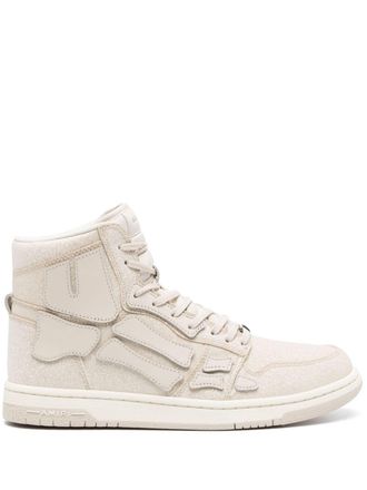 Amiri Skel Top lace-up sneakers - men - Calf Leather/Fabric/Fabric/Rubber - 40 - Gold