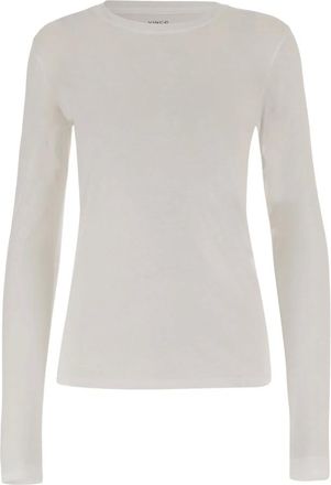 Vince Round-neck Knitwear, female, White, S, Semi-transparent cotton knit